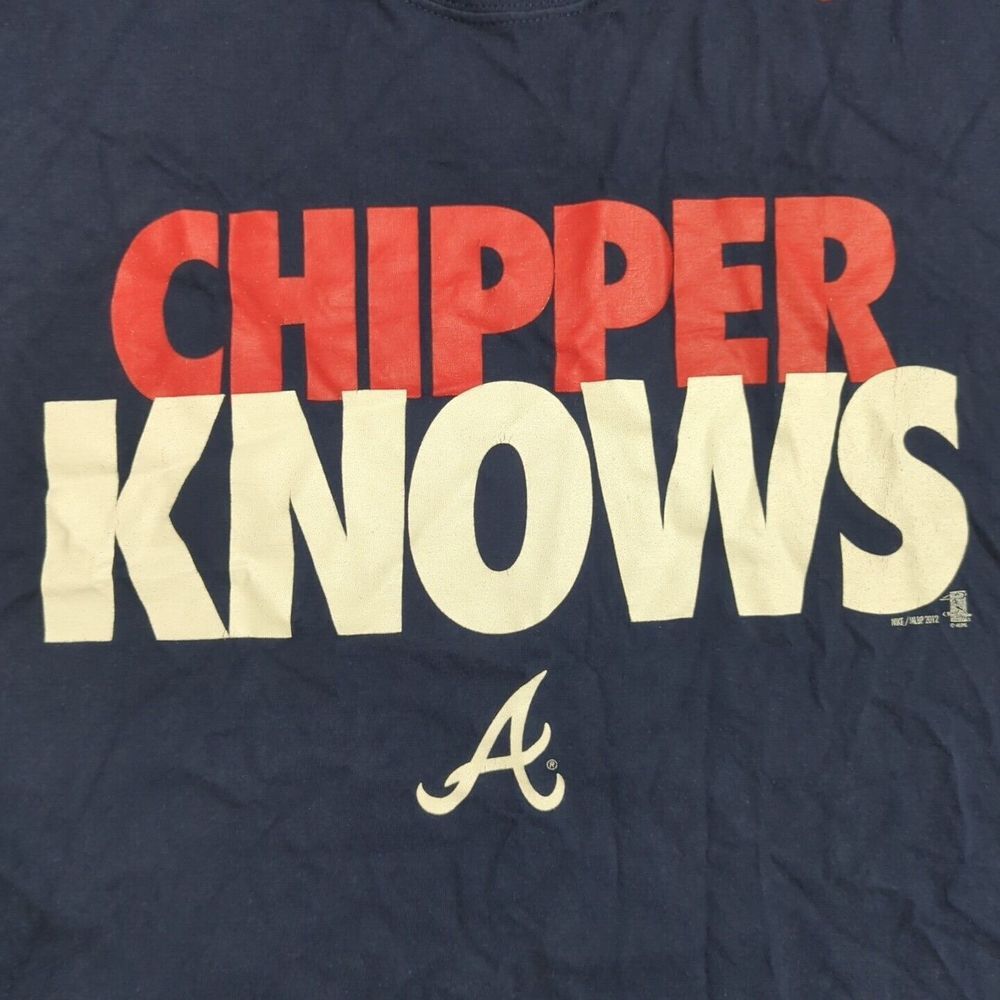 Rare Nike Atlanta Braves Shirt Men's‎ Medium Gray Regular Fit Cotton MLB Y2K